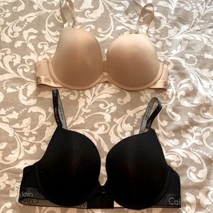 Calvin Klein nude and black bra 34 c